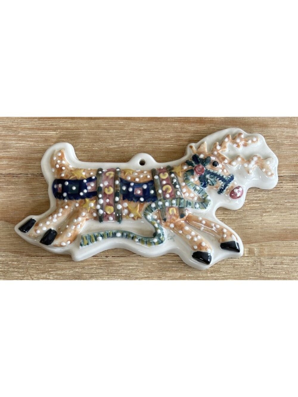 Ceramic Christmas Reindeer Shortbread Candy Cookie Mold Ornament